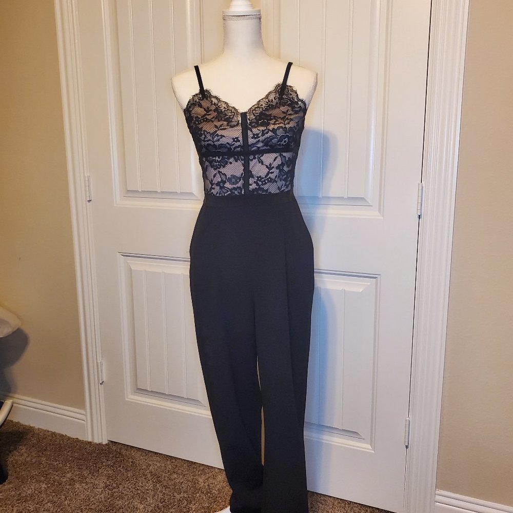 Express Tapered Leg Lace Jumpsuit